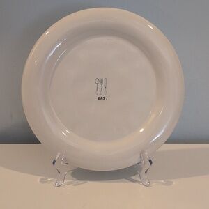Rae Dunn "EAT" Icon Ceramic Off White Dinner Plate 2018 Collection